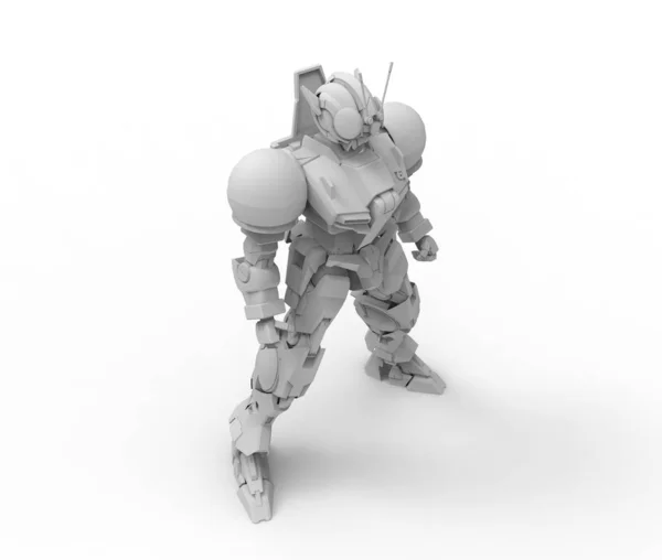 Renderizado 3d de mecha creado mediante una herramienta de licuadora — Foto de Stock