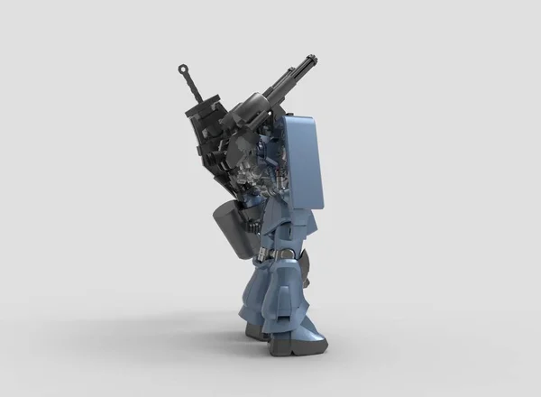 Sci Mecha Soldat Stående Militær Futuristisk Robot Mekka Kontrolleret Pilot - Stock-foto