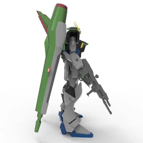 Sci Mecha Soldier Standing Military Futuristic Robot Mecha Controlled Pilot — 스톡 사진