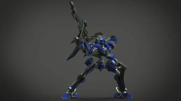 Sci Mecha Soldier Standing Military Futuristic Robot Mecha Controlled Pilot — 스톡 사진