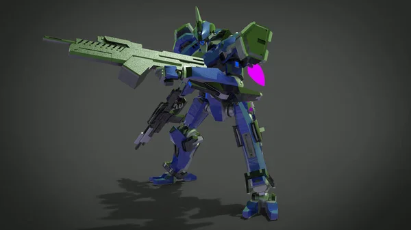 Sci Mecha Soldier Standing Military Futuristic Robot Mecha Controlled Pilot — 스톡 사진