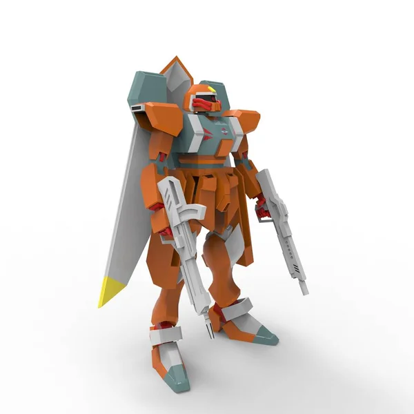 Sci Mecha Soldier Standing Military Futuristic Robot Mecha Controlled Pilot — 스톡 사진