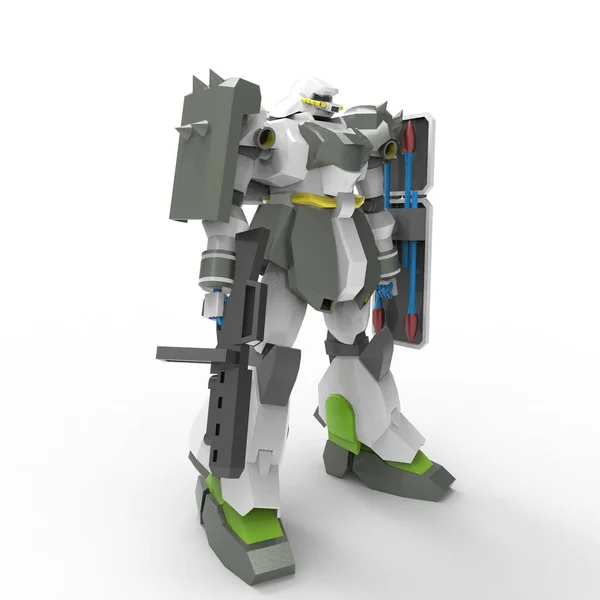 Sci Mecha Soldier Standing Military Futuristic Robot Mecha Controlled Pilot — 스톡 사진