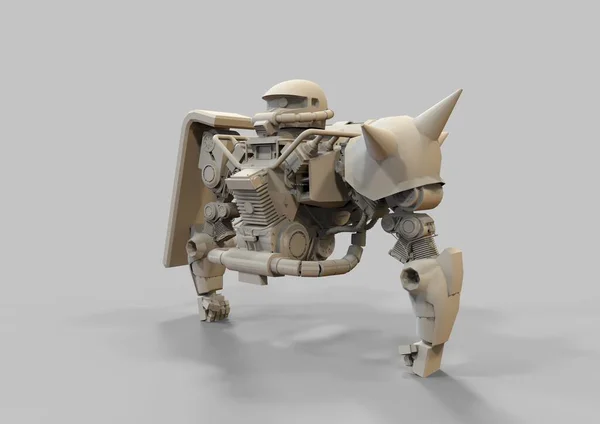 Sci Mecha Katona Áll Katonai Futurisztikus Robot Mecha Egy Pilóta — Stock Fotó