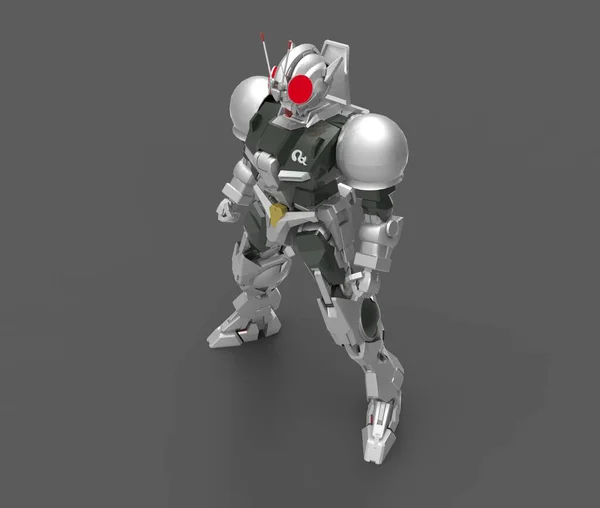 Sci Mecha Soldier Standing Military Futuristic Robot Mecha Controlled Pilot — 스톡 사진