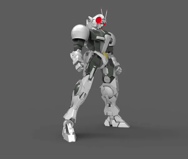 Sci Mecha Soldier Standing Military Futuristic Robot Mecha Controlled Pilot — 스톡 사진