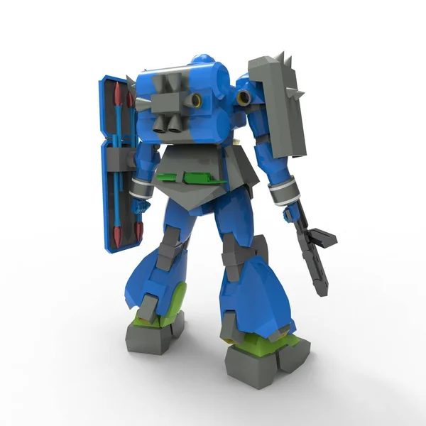 Sci Mecha Soldier Standing Military Futuristic Robot Mecha Controlled Pilot — 스톡 사진