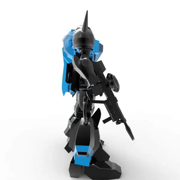 Sci Mecha Soldier Standing Military Futuristic Robot Mecha Controlled Pilot — 스톡 사진