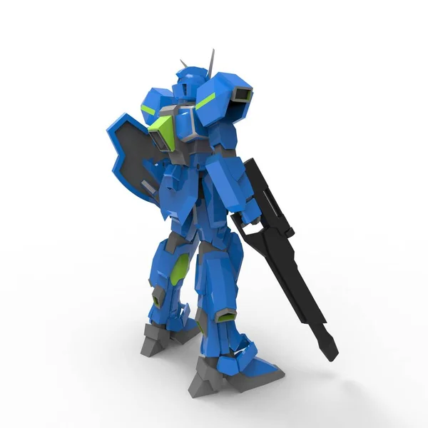 Sci Mecha Soldier Standing Military Futuristic Robot Mecha Controlled Pilot — 스톡 사진