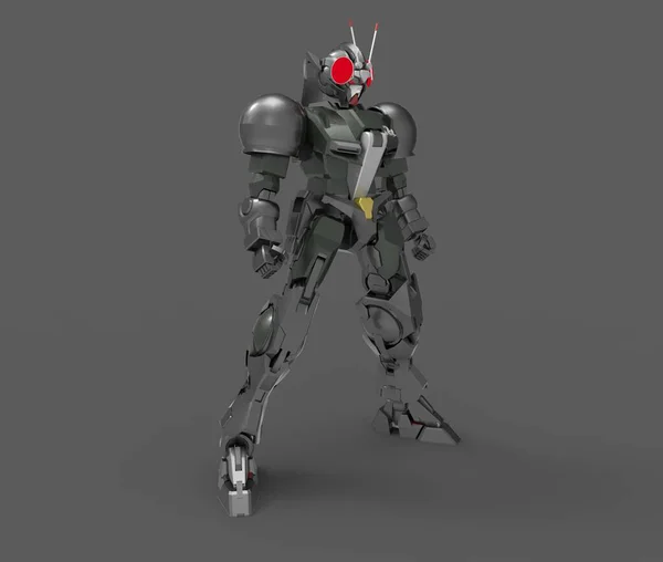 Sci Mecha Soldier Standing Military Futuristic Robot Mecha Controlled Pilot — 스톡 사진