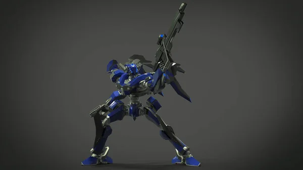 Sci Mecha Soldier Standing Military Futuristic Robot Mecha Controlled Pilot — 스톡 사진