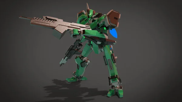 Sci Mecha Soldier Standing Military Futuristic Robot Mecha Controlled Pilot — 스톡 사진