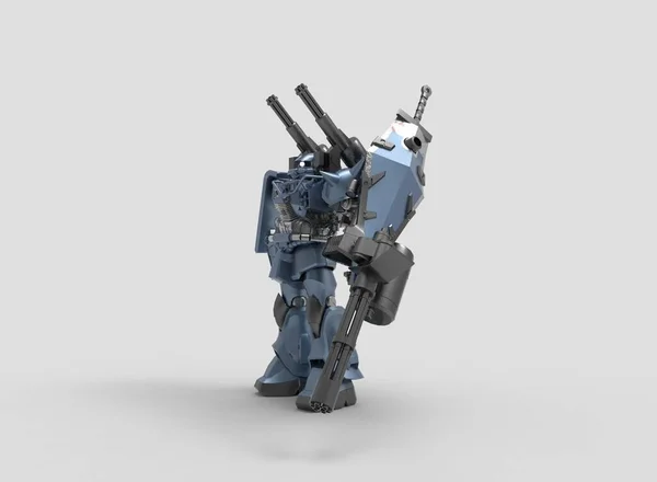 Sci Mecha Soldat Stående Militær Futuristisk Robot Mekka Kontrolleret Pilot - Stock-foto
