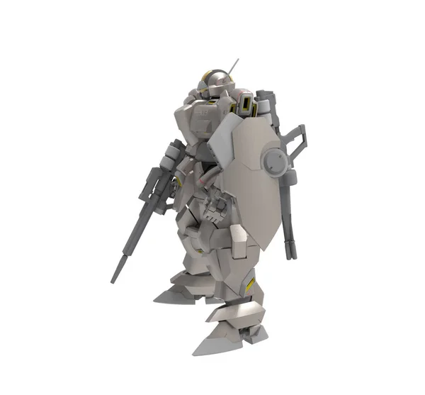 Sci Mecha Soldier Standing Military Futuristic Robot Mecha Controlled Pilot — Stock Photo, Image