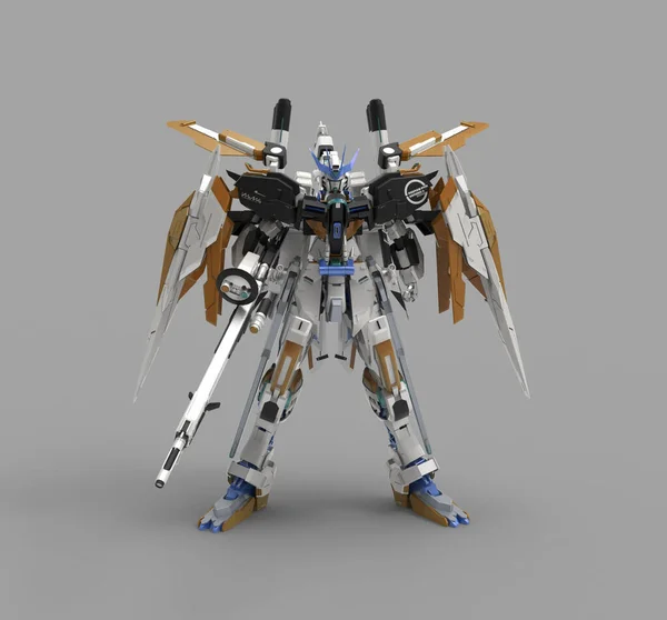 Sci Mecha Soldier Standing Military Futuristic Robot Mecha Controlled Pilot — 스톡 사진