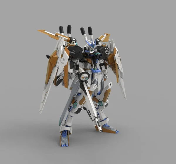 Sci Mecha Soldier Standing Military Futuristic Robot Mecha Controlled Pilot — 스톡 사진