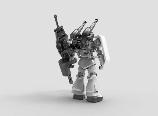 Sci Mecha Soldier Standing Military Futuristic Robot Mecha Controlled Pilot — 스톡 사진