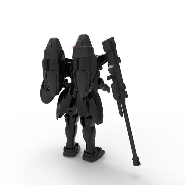 Science Fiction Mecha Soldat Stehend Militärische Futuristische Roboter Mecha Wird — Stockfoto