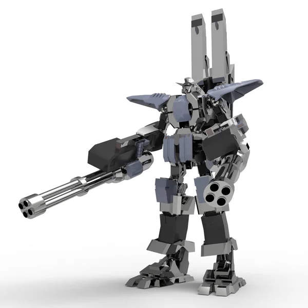 Sci Mecha Soldier Standing Military Futuristic Robot Mecha Controlled Pilot — 스톡 사진