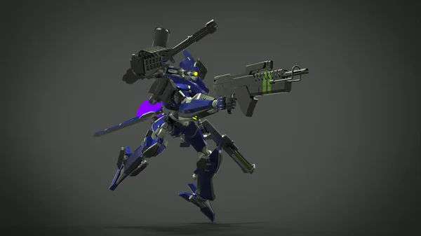 Sci Mecha Soldier Standing Military Futuristic Robot Mecha Controlled Pilot — 스톡 사진