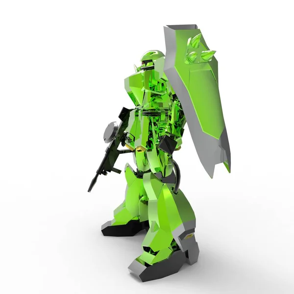 Sci Mecha Soldier Standing Military Futuristic Robot Mecha Controlled Pilot — Stock Photo, Image