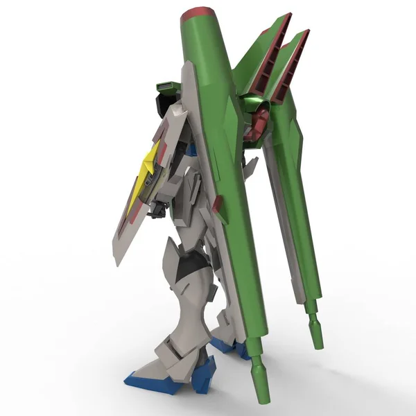 Sci Mecha Soldier Standing Military Futuristic Robot Mecha Controlled Pilot — 스톡 사진