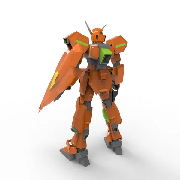 Sci Mecha Soldier Standing Military Futuristic Robot Mecha Controlled Pilot — 스톡 사진