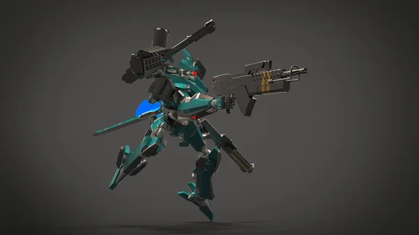 Sci Mecha Soldier Standing Military Futuristic Robot Mecha Controlled Pilot — 스톡 사진