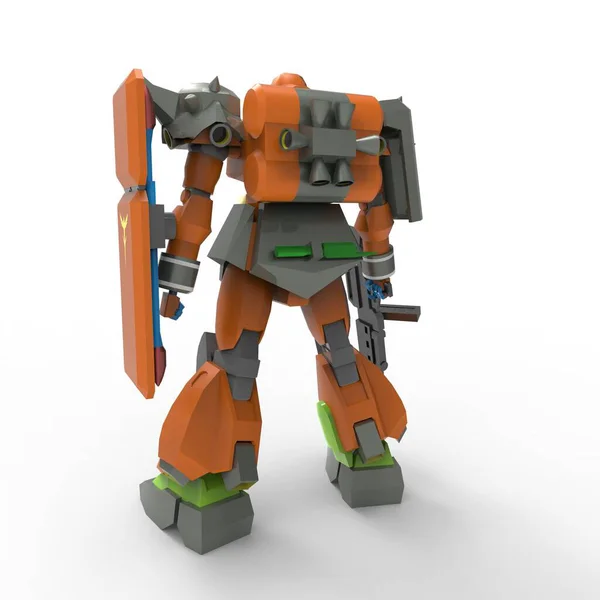 Sci Mecha Soldier Standing Military Futuristic Robot Mecha Controlled Pilot — 스톡 사진