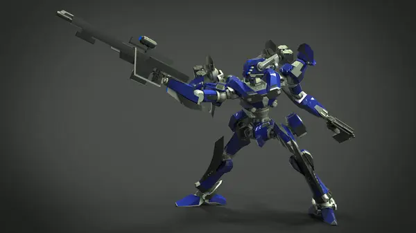 Sci Mecha Soldier Standing Military Futuristic Robot Mecha Controlled Pilot — 스톡 사진