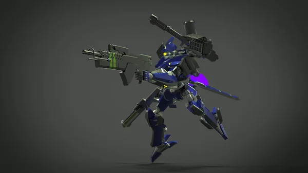 Sci Mecha Soldier Standing Military Futuristic Robot Mecha Controlled Pilot — 스톡 사진