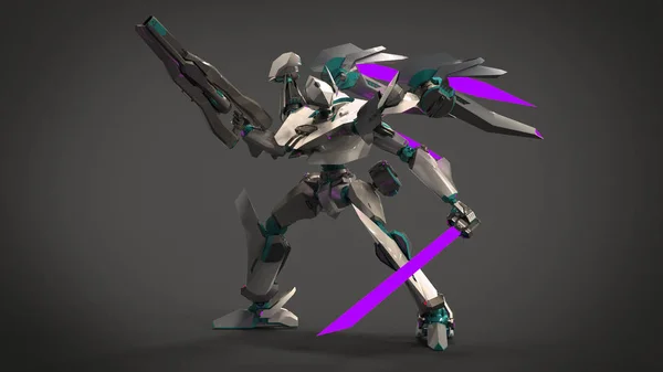 Sci Mecha Soldier Standing Military Futuristic Robot Mecha Controlled Pilot — 스톡 사진