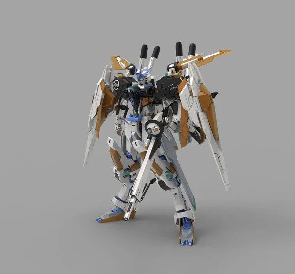 Sci Mecha Soldier Standing Military Futuristic Robot Mecha Controlled Pilot — 스톡 사진