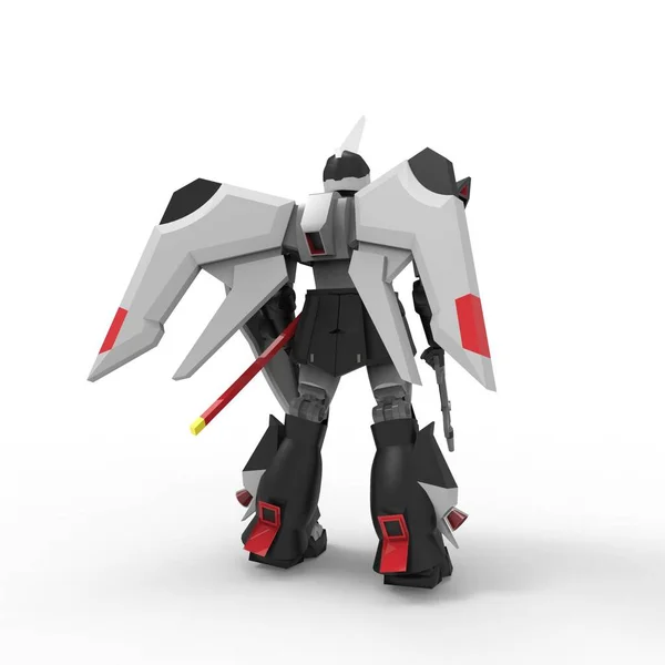 Sci Mecha Soldier Standing Military Futuristic Robot Mecha Controlled Pilot — 스톡 사진