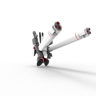 Bilim kurgu meka askeri ayakta duruyor. Askeri gelecekçi robot. Mekagodzilla bir pilot tarafından kontrol ediliyor.