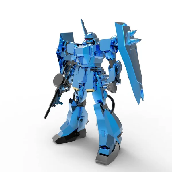 Sci Mecha Soldier Standing Military Futuristic Robot Mecha Controlled Pilot — 스톡 사진