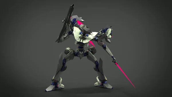 Sci Mecha Soldier Standing Military Futuristic Robot Mecha Controlled Pilot — 스톡 사진