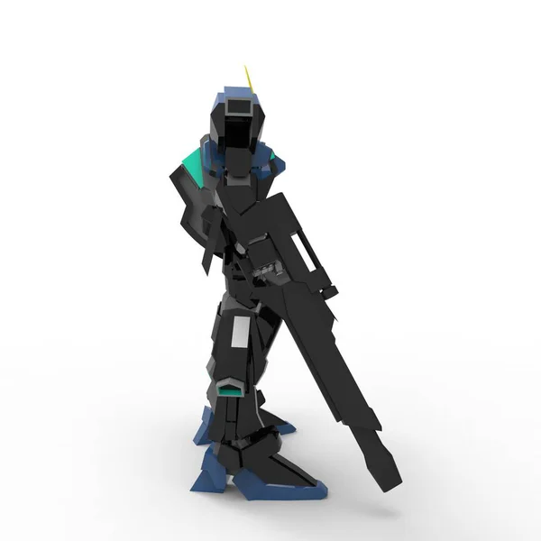 Sci Mecha Soldier Standing Military Futuristic Robot Mecha Controlled Pilot — 스톡 사진