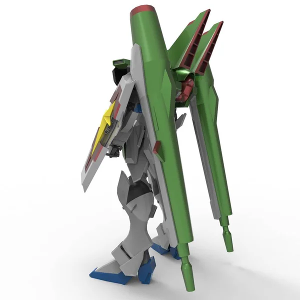 Sci Mecha Soldier Standing Military Futuristic Robot Mecha Controlled Pilot — 스톡 사진