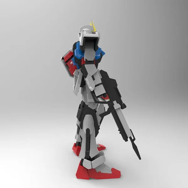 Sci Mecha Soldier Standing Military Futuristic Robot Mecha Controlled Pilot — 스톡 사진