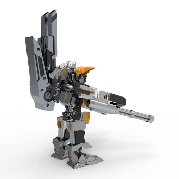 Sci Mecha Katona Áll Katonai Futurisztikus Robot Mecha Egy Pilóta — Stock Fotó