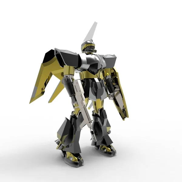 Sci Mecha Soldier Standing Military Futuristic Robot Mecha Controlled Pilot — 스톡 사진