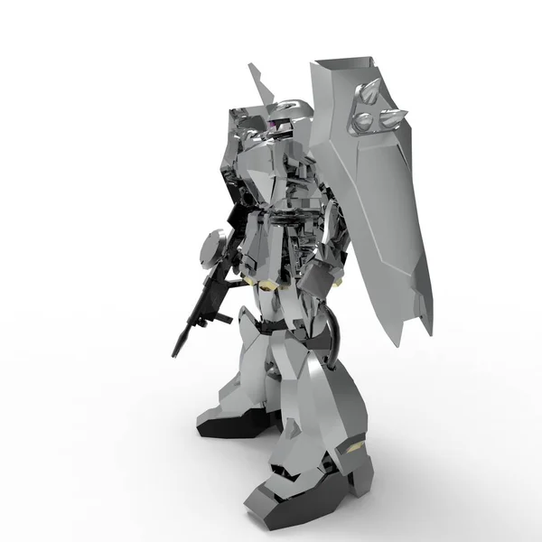 Sci Mecha Soldier Standing Military Futuristic Robot Mecha Controlled Pilot — 스톡 사진