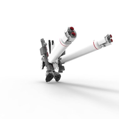 Bilim kurgu meka askeri ayakta duruyor. Askeri gelecekçi robot. Mekagodzilla bir pilot tarafından kontrol ediliyor.