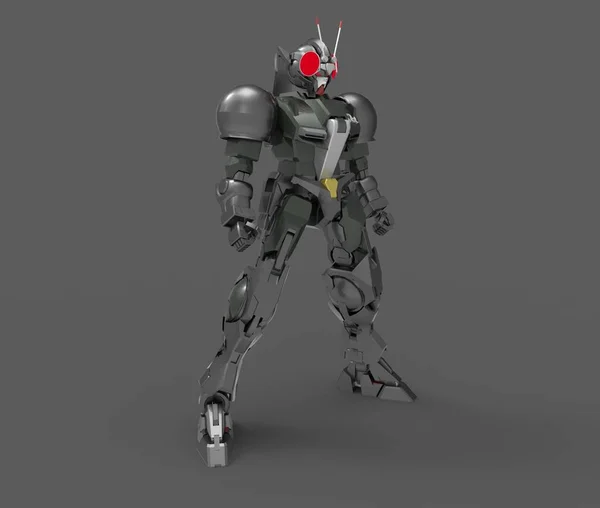Sci Mecha Soldat Stående Militär Futuristisk Robot Mecha Styrd Pilot — Stockfoto