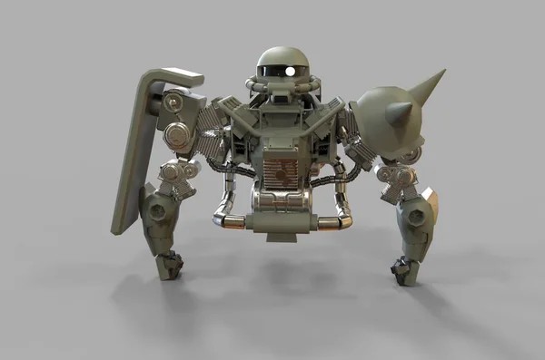 Soldado Mecánico Ciencia Ficción Pie Robot Futurista Militar Mecha Controlada —  Fotos de Stock