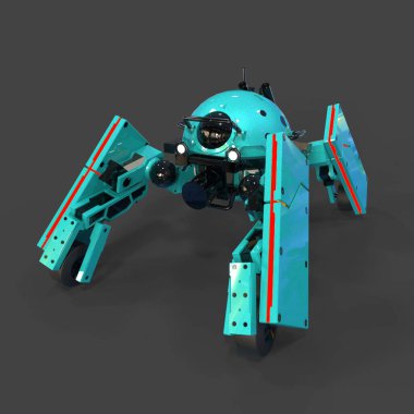 Bilim kurgu meka askeri ayakta duruyor. Askeri gelecekçi robot. Mekagodzilla bir pilot tarafından kontrol ediliyor.