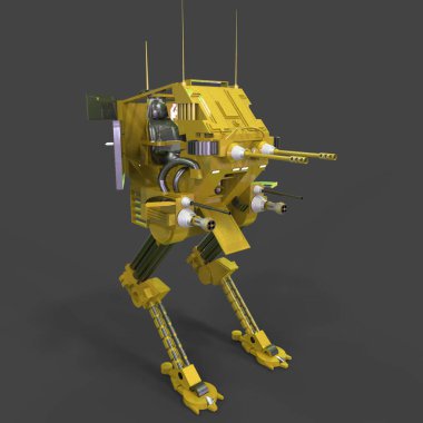 Bilim kurgu meka askeri ayakta duruyor. Askeri gelecekçi robot. Mekagodzilla bir pilot tarafından kontrol ediliyor.