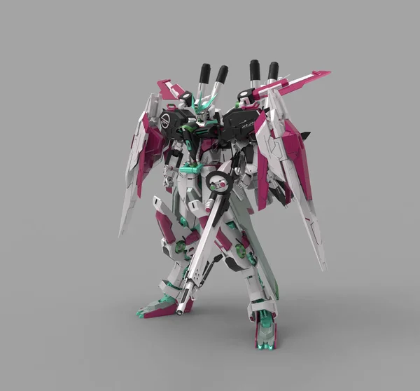 Sci Mecha Soldier Standing Military Futuristic Robot Mecha Controlled Pilot — 스톡 사진