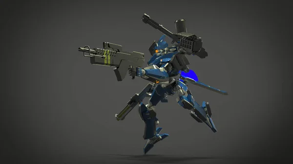 Sci Mecha Soldier Standing Military Futuristic Robot Mecha Controlled Pilot — 스톡 사진